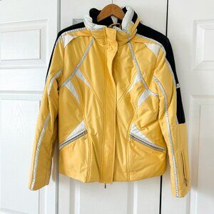MDC Doris Pfister Yellow Ski Jacket Womens 40 Medium Insulated Hooded EUC